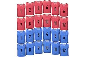 BGHTYYP 24 Pack Nylon Mesh Soccer Scrimmage Team Practice Vests Pinnies Basketball Jerseys Train Vest Adult Sport Football