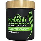 Herbishh Argan Hair Mask-Deep Conditioning & Hydration For Healthier Looking Hair- for very Dry, Weak, Stressed Out Hair, No Sulphates, No Parabens (800ML)