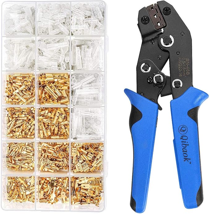 Wire Terminal Crimping Tool Kit, Qibaok Ratcheting Wire Crimper AWG 22