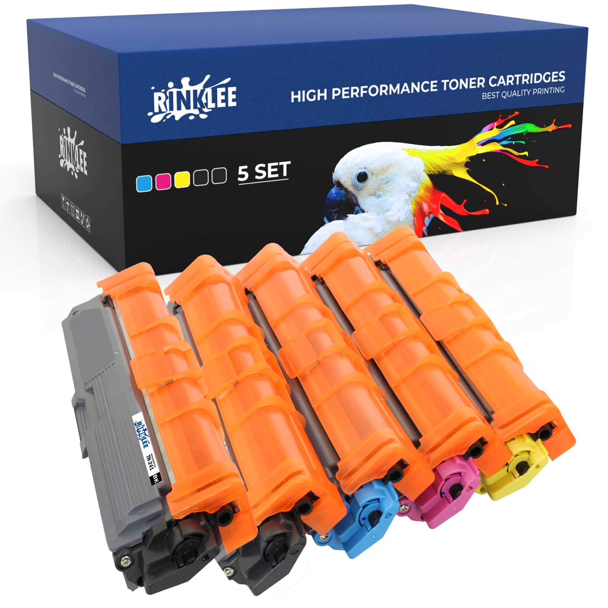 RINKLEE TN241 TN245 TN 241 245 Toner Cartridge Compatible with Brother HL-3140CW HL-3150CDW HL-3170CDW DCP-9015CDW DCP-9020CDW MFC-9140CDN MFC-9330CDW MFC-9340CDW | High Yield 2500/2200 Pages | 5-PACK