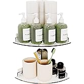 Acrylic Corner Shower Caddy Shelf 2 Pack - Wall Mounted Bathroom Shelves for Glass/Tile/Smooth Walls, Space Saving Storage Organizer for Shower, Kitchen, Bedroom & Toilet Corner