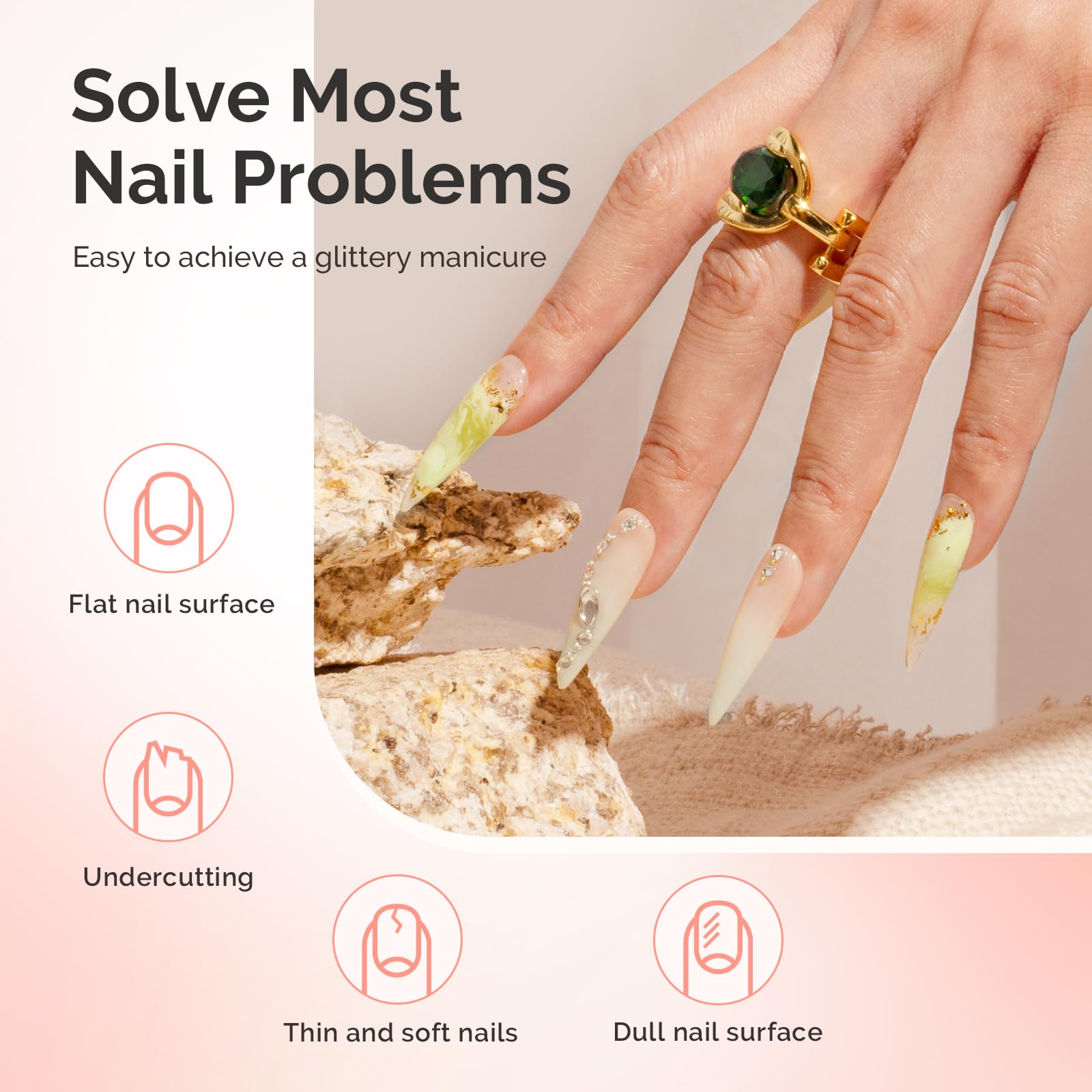 MelodySusie Builder Clear Base Gel for Nails Thickening, Soak Off UV Extension Gel, Rhinestone Glue in a Bottle for Nail Art Design - Gift for Women - Image 4