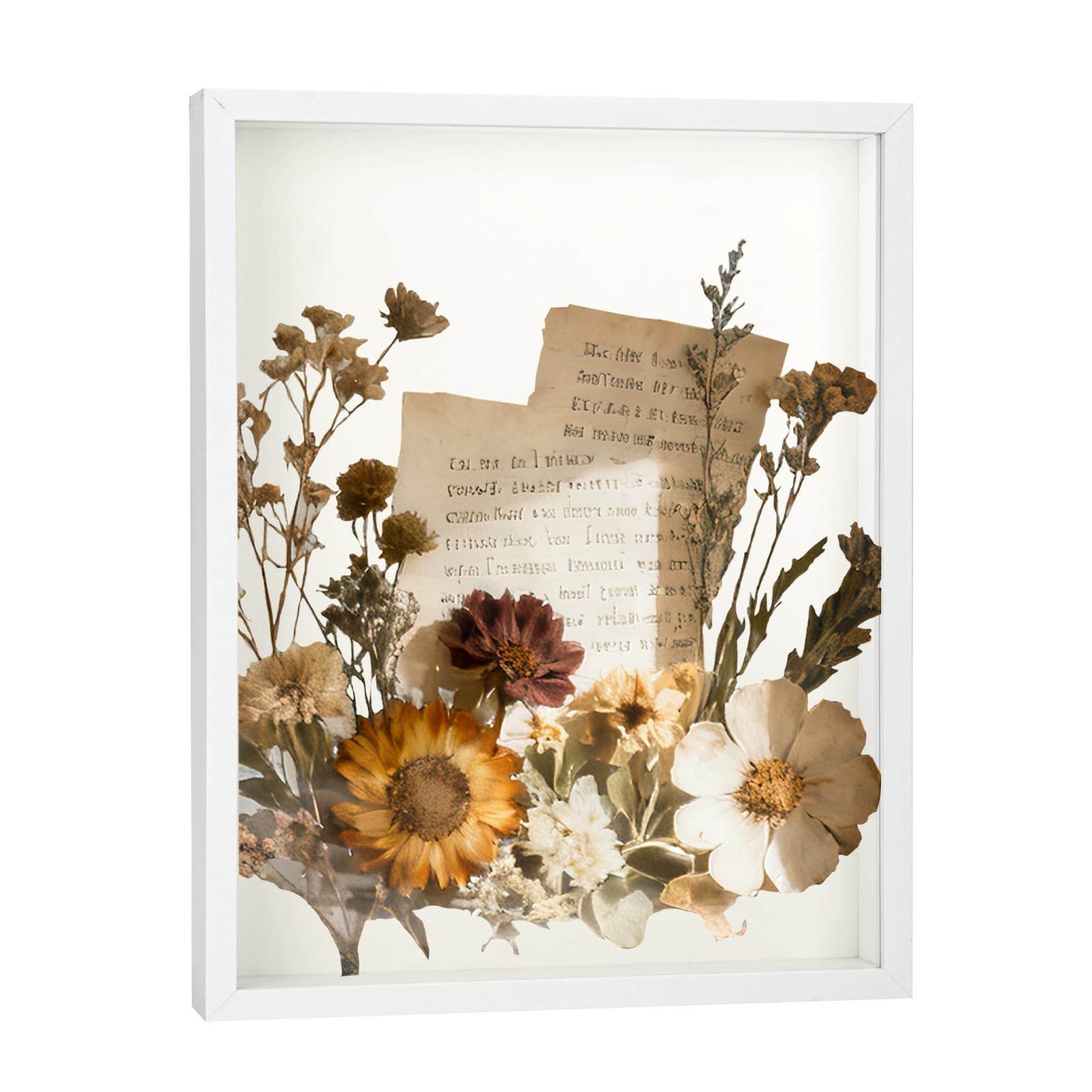 Photo 1 of 12×16 Shadow Box Frame Display Case for Baby Keepsakes, Wedding Photos, Sports Tickets, Dried Flowers, Crafts Memorabilia Wall Decor?12×16?White