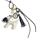QTKJ Dog Keychain, Bag Charm, Hand-Woven Nylon Rope Cute Key Chain, Aesthetic Keychain, Bag Accessories Charms for Handbag Backpack