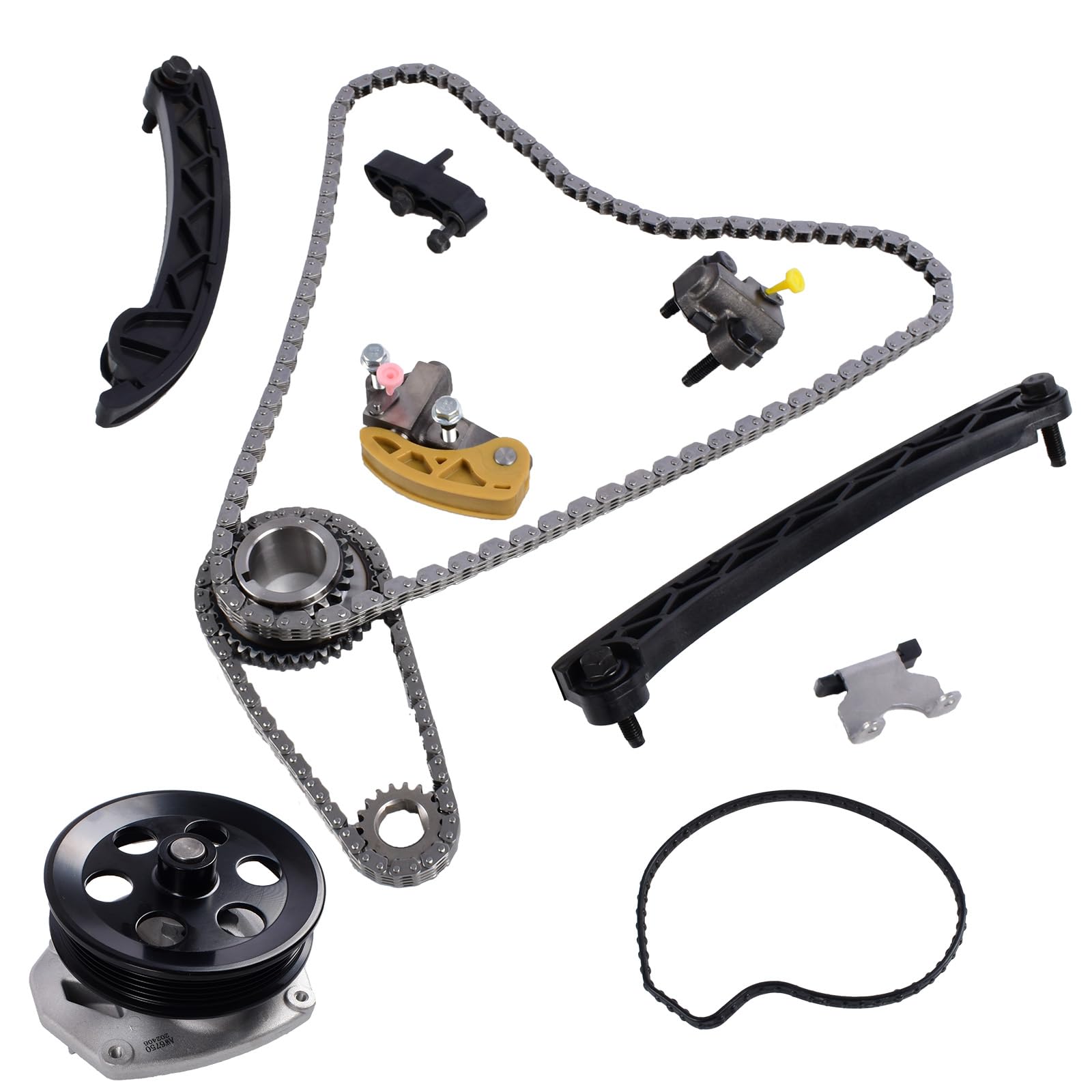 Photo 1 of Timing Chain Kit with Water Pump for 2013-2020 Chevy Malibu Camaro Equinox, for Cadillac ATS CTS, for Buick Regal Envision GMC Terrain 2.0L 2.5L L4 DOHC LTD LTG LCV Engine OE Replacement Parts
