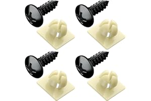 PRIME AVE Black Oxide Stainless Steel License Plate Screws with Nylon Inserts for Securing Front & Rear License Plates, Frames & Covers – License Plate Fasteners Fit Most Domestic Vehicles (Set of 4)