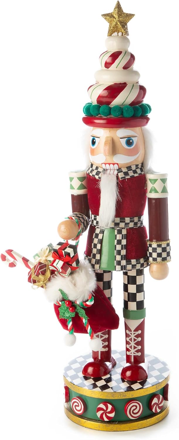 Nutcrackers - MACKENZIE-CHILDS Candy Cottage Nutcracker Figurine, Nutcracker Christmas Decor for Home