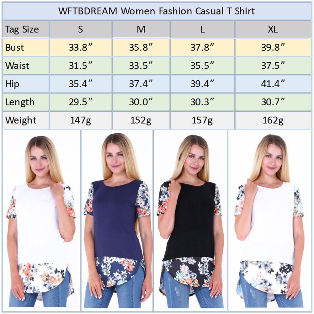 Floral Print White Short Sleeve T Shirt Loose Blouse Casual Tunic Tops Plus Size XL