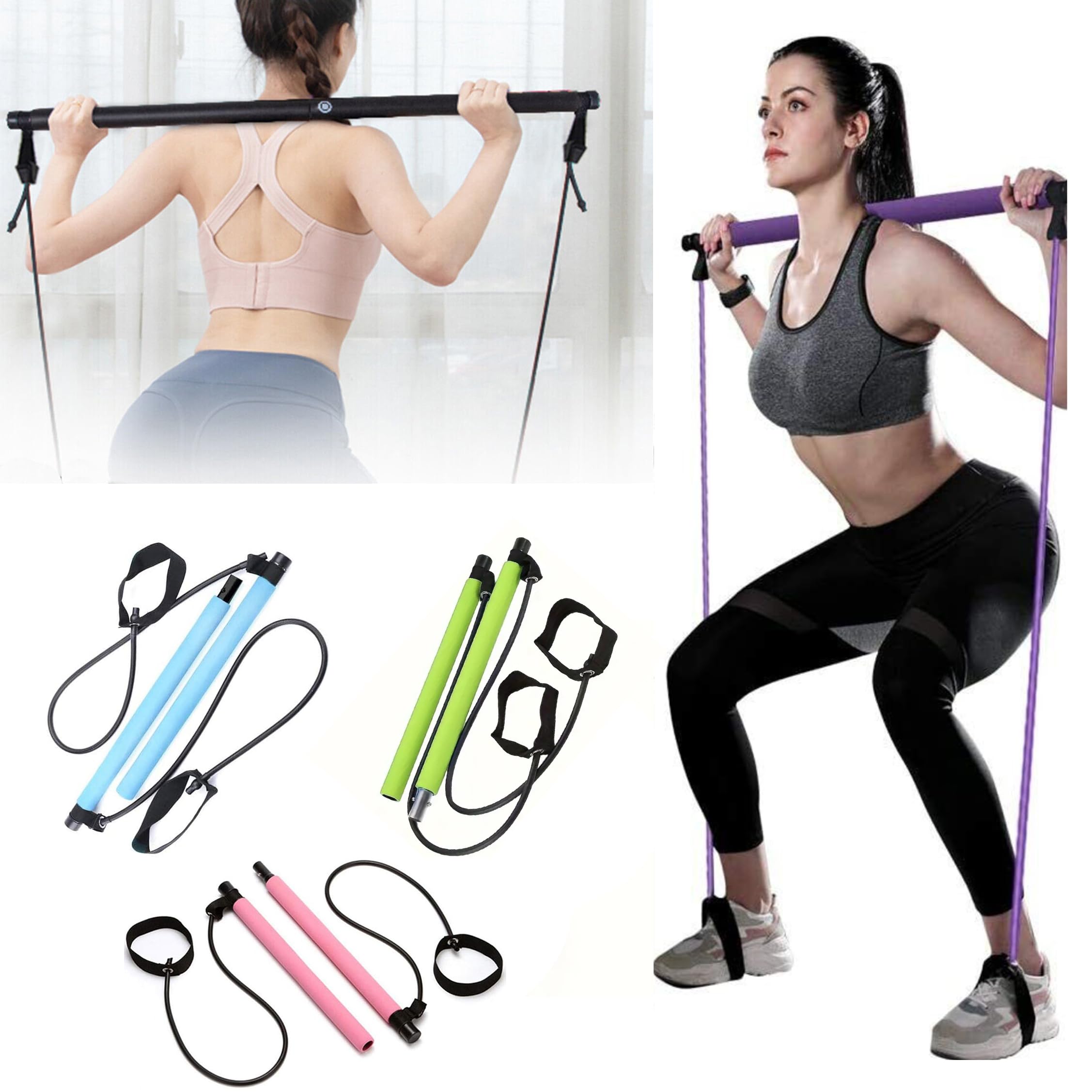 YOGA PILATES BAR -Yoga Band, Pilates Band, Pull Up Band, Gut Busting BODY TRIMMER, Waist & Ab Shaper, Arms, Chest, Sit Up Pull ROPE