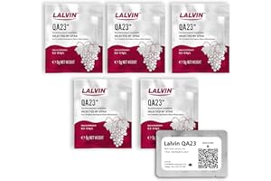 Lalvin QA23 Wine Yeast (5 Pack) - Make Wine Cider Mead Kombucha At Home - 5 g Sachets - Saccharomyces cerevisiae - Sold by CAPYBARA Distributors Inc.