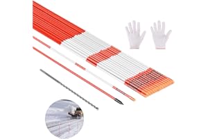 VEVOR Driveway Markers, 50Pcs 60 in Long 5/16 in Dia, Hi-Visibility Driveway Reflectors with 12 in Steel Drill Bits, Reflecti