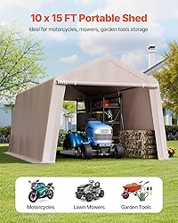 VEVOR Outdoor Storage Shed, 10 x 15 ft Portable