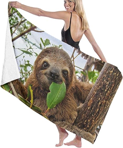 Amazon かわいい面白い赤ちゃん茶色のつま先ナマケモノビーチタオル人格プール水特大バスタオル80x130 Cm バスタオル ホーム キッチン オンライン通販