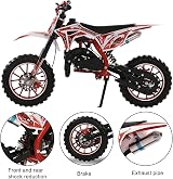ehozirta 49cc Kids Dirt Bike 2-Stroke Gas Motocross 40KM/H Disc Brakes Red view 9