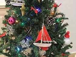 Hampton Nautical Red Sailboat with Red Sails