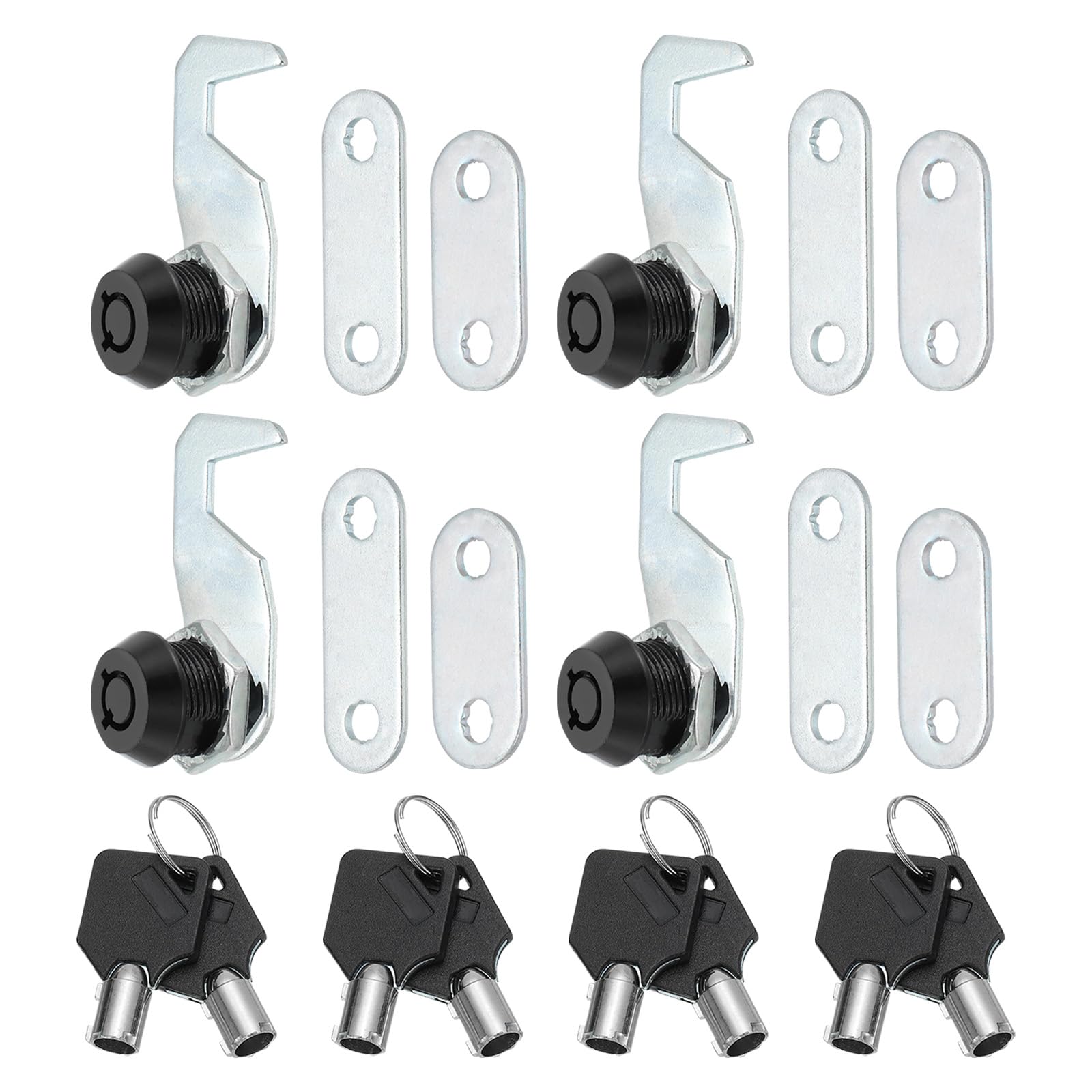 PATIKIL Black Finish Cam Lock 5/8 Inch, 4 Pack Cylinder Cabinet Locks Keyed Alike Zinc Alloy Secure Lock Replacement Set for Tool Box Cabinet Files Drawers Rv Storage Lock