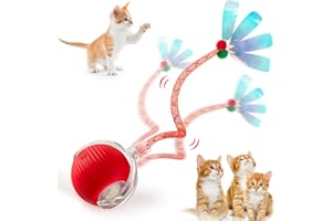 Interactive Cat Toy for Indoor Cats Fast Rolling on Carpet, Speedy Tail 2.0 Cat Toy, Three Working Modes 360° Smart Automatic