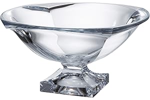 Barski - European Quality Glass - Lead Free - Crystalline - Centerpiece - Footed Bowl - 13" Diameter - Made in Europe