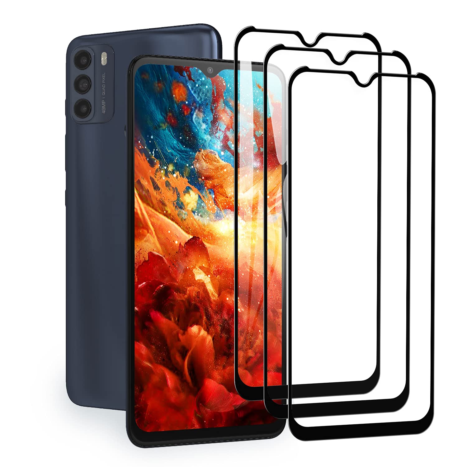SCL Screen Protector Compatible with Moto G50 Screen Protector Motorola G50 Tempered Glass Film [3-Pack], [Full Coverage, Easy Installation, Bubble-free, 9H Hardness]