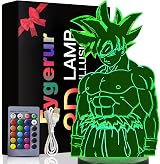 Eygerur Goku 3D LED Night Light with Remote Touch 7 Colors 16 Colors USB Bedside