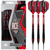 Harrows Ace Rubber Brass Soft Tip Darts Set - 16g or 18g - Includes Supergrip Shafts, Micron Marathon Flights &amp; Convenient Travel Case