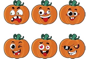 Alynta 2 Inch Halloween Pumpkin Stickers - 120Pcs Cute Happy Halloween Stickers for Kids Large Pumpkin Face Sticker for Goodie Bags Envelope Seals Halloween Party Decorations