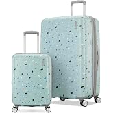 American Tourister Moonlight Hardside Expandable Luggage with Spinner Wheels, Blue Terazzo, 2-Piece Set (20/28)