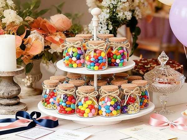 AIXIANG 30 SET 3.5 OZ GLASS JARS WITH CORK LID & AIRTIGHT SEAL – RUSTIC WEDDING FAVORS, BABY SHOWER GIFTS, CANDY & SPICE STORAGE – INCLUDES TWINE, LABELS (MULTI-PURPOSE, ECO-FRIENDLY)