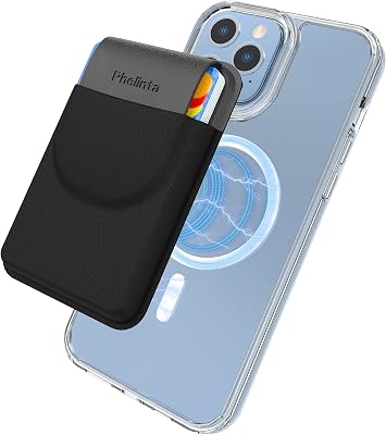 Magnetische Handy Kartenhalter für MagSafe Wallet, Magnetic Card Holder Wallet Kompatibel mit iPhone 18 Pro Max/18 Pro/17/Air/16/15/14/13/12 Series, zur Aufbewahrung von 1-5 Karten, mit Flap