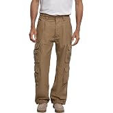 Brandit Individual Wear Men's Authentic Cotton Military-Style Loose-Fit Multi Pocket Casual Cargo Pants with Drawstring Legs