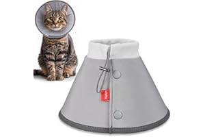Agape Soft Cone for Cats & Small Dogs, Comfy Pet Cone to Stop Licking, Adjustable Cat E Collar Alternative After Surgery, Protective Elizabethan Collar for Pup & Kitty, Water Repellent Recovery Cone