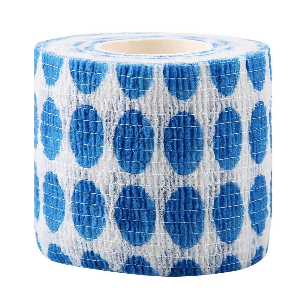 Smandy Pet Cohesive Bandage Self Adhesive Waterproof Vet Tape - Breathable Comfortable Elastic Wrap for Cats Dogs Horses Injuries Non-Woven Fabric Body Bandage (Blue)