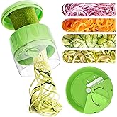 GLADICER Handheld Spiralizer, 3-in-1 Zucchini Spiralizer Noodle Maker, Spiralizer for Veggie Noodles, Perfect for Zucchini, C