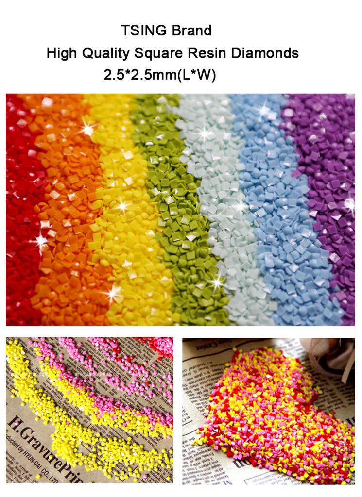 TSING DIY Crystals Paint Kit 5D Diamond Painting by Number Kits,Four