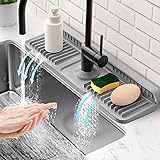 Faucet Mat for Kitchen Sink Splash Guard [7° Slope