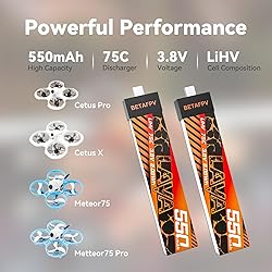 BETAFPV 4pcs Lava 550mAh 1S 3.8V LiHV 75C FPV LiPo