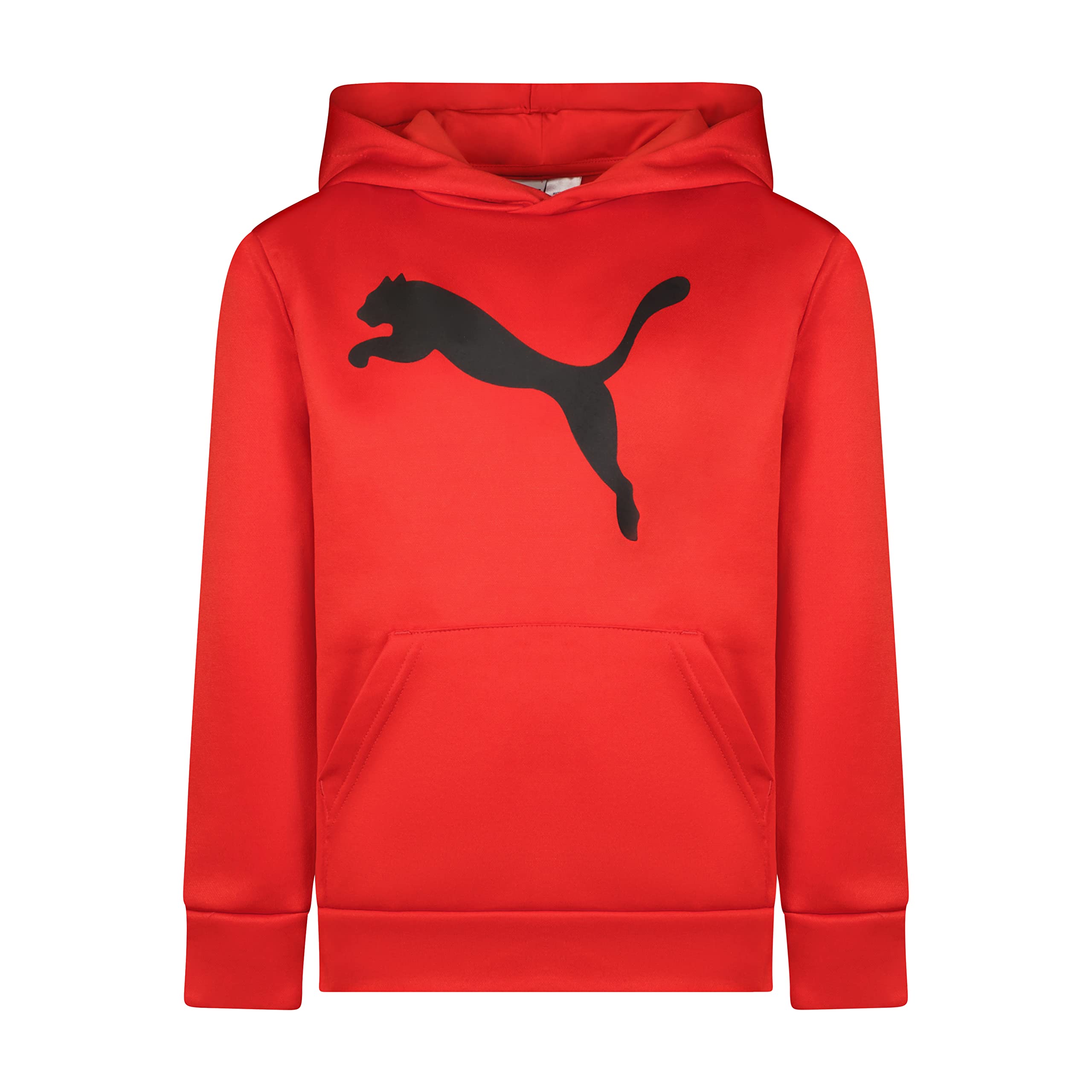 PUMA boys Logo Pullover Hoodie Hooded Sweatshirt, High Risk Red, Large US Image