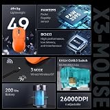 ATTACK SHARK X3 49g SuperLight Mouse PixArt PAW3395 26000 DPI BT/2.4G/Wired view 3