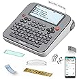 Makeid Label Maker E1, Bluetooth Rechargeable Label Maker Machine, QWERTY Keyboard Labeler, 3.4" Backlighting LCD Screen, Prints 9~16 mm