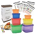 FIXBODY 7PCS Portion Control Containers, Color-Coded Labeled, 21 Day Lose Weight System (Use Guide, 21 Day Tracker and Recipe Ebook Include)