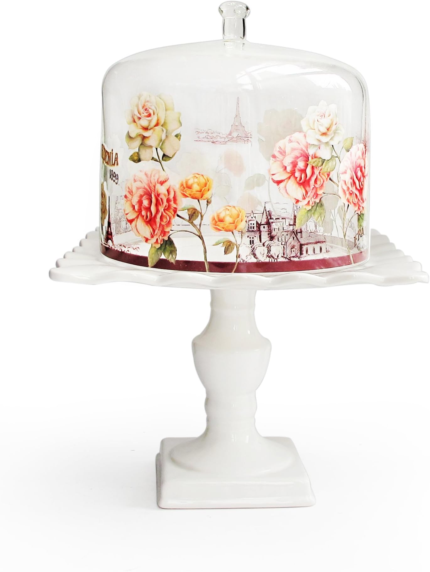 Notions by Jay Concours Square Pedestal Plate with Dome