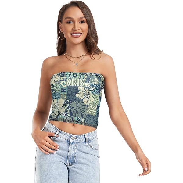 OTVEE Womens Tube Tops Colorful Sprinkles Donut Glaze