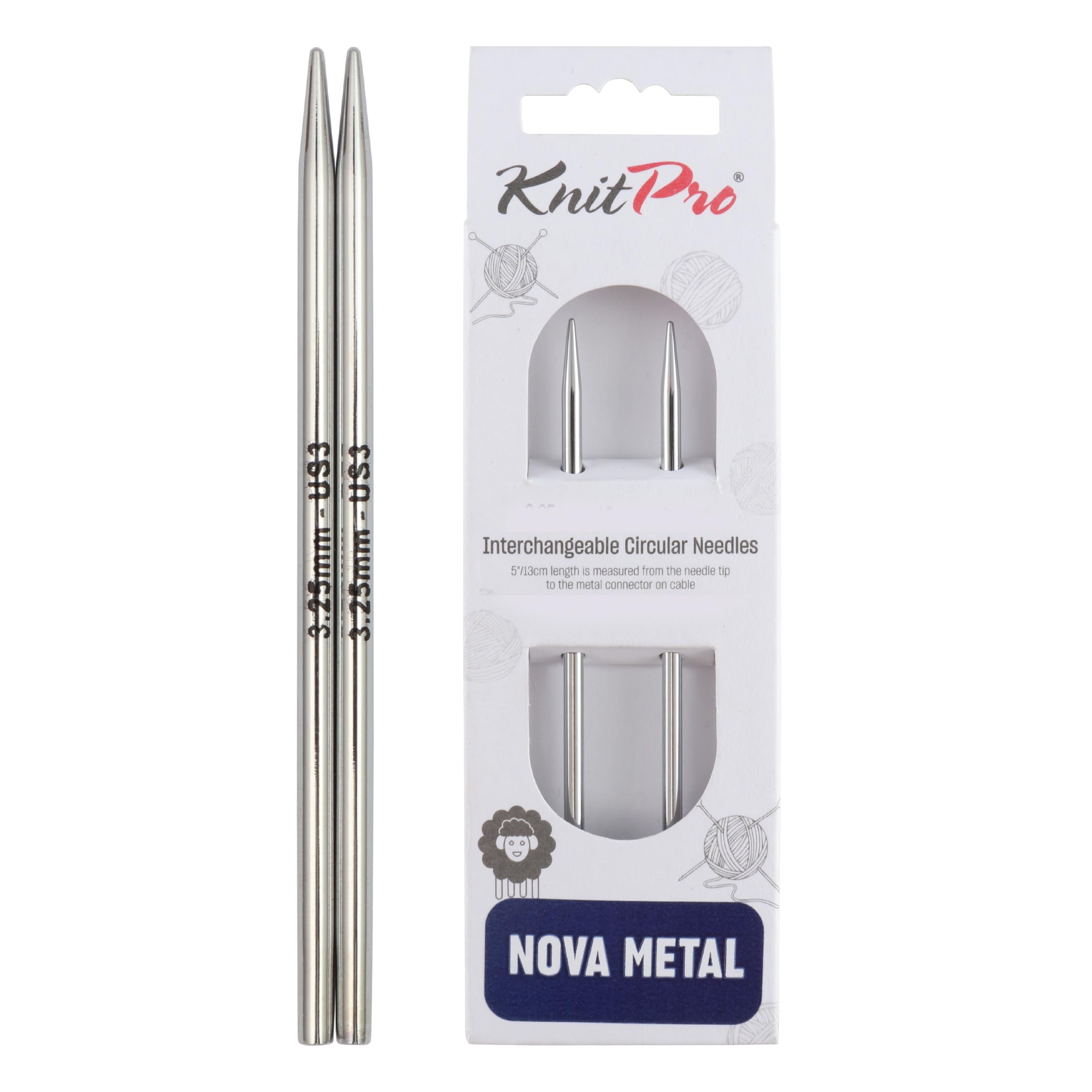 KnitPro Nova Interchangeable Circular Needles 4" (10cm) | 3.25mm