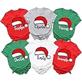 Monogrammed Family Plaid Christmas T-Shirt, Custom Name, Personalized Pajamas