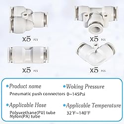 MSAEIQUN 20 Pcs 3/8 Inch od Push to Connect