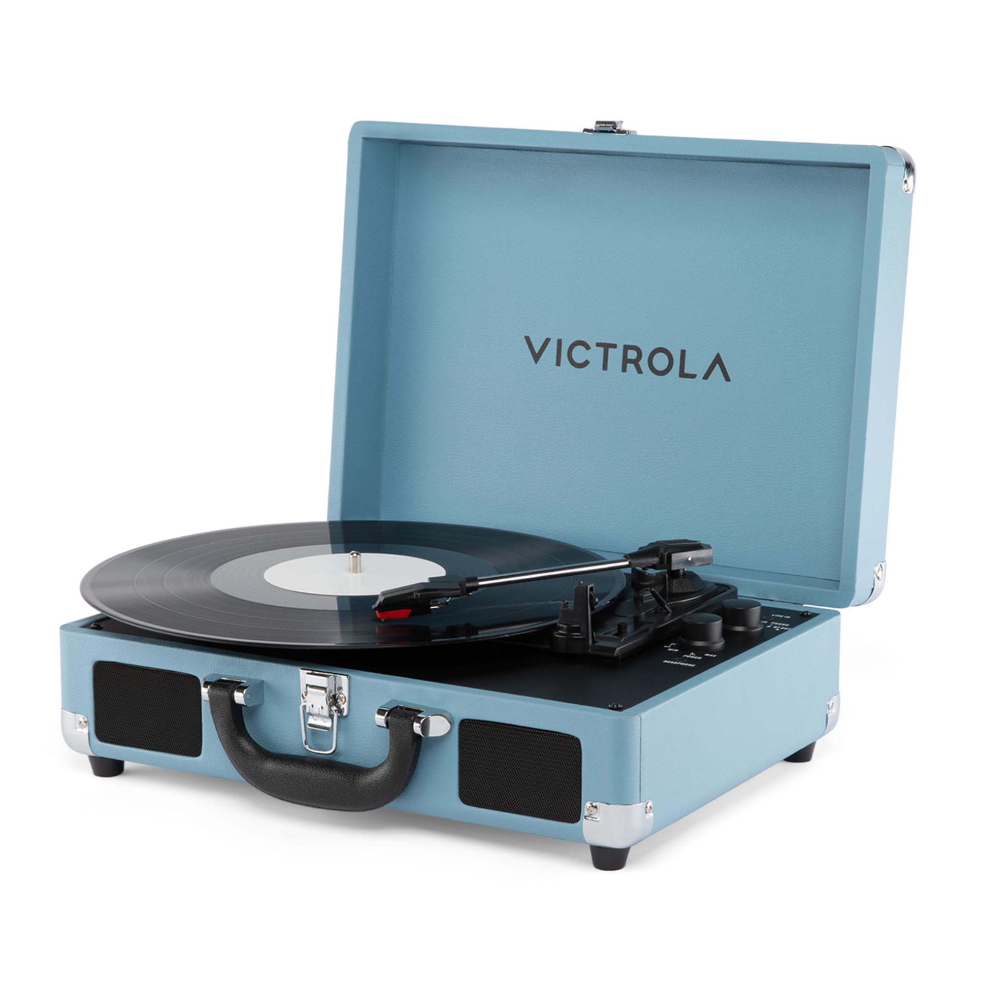 Photo 1 of Victrola Journey II (2025 Model) – Bluetooth Suitcase Record Player – Built-in Stereo Speakers with Enhanced Bass, 3-Speed Turntable, Bluetooth Input and Output, RCA & Headphone Outputs (Blue)