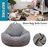 Anemoner Bean Bag Sofa Cover 100x120CM Grey for Kids & Adults view 6