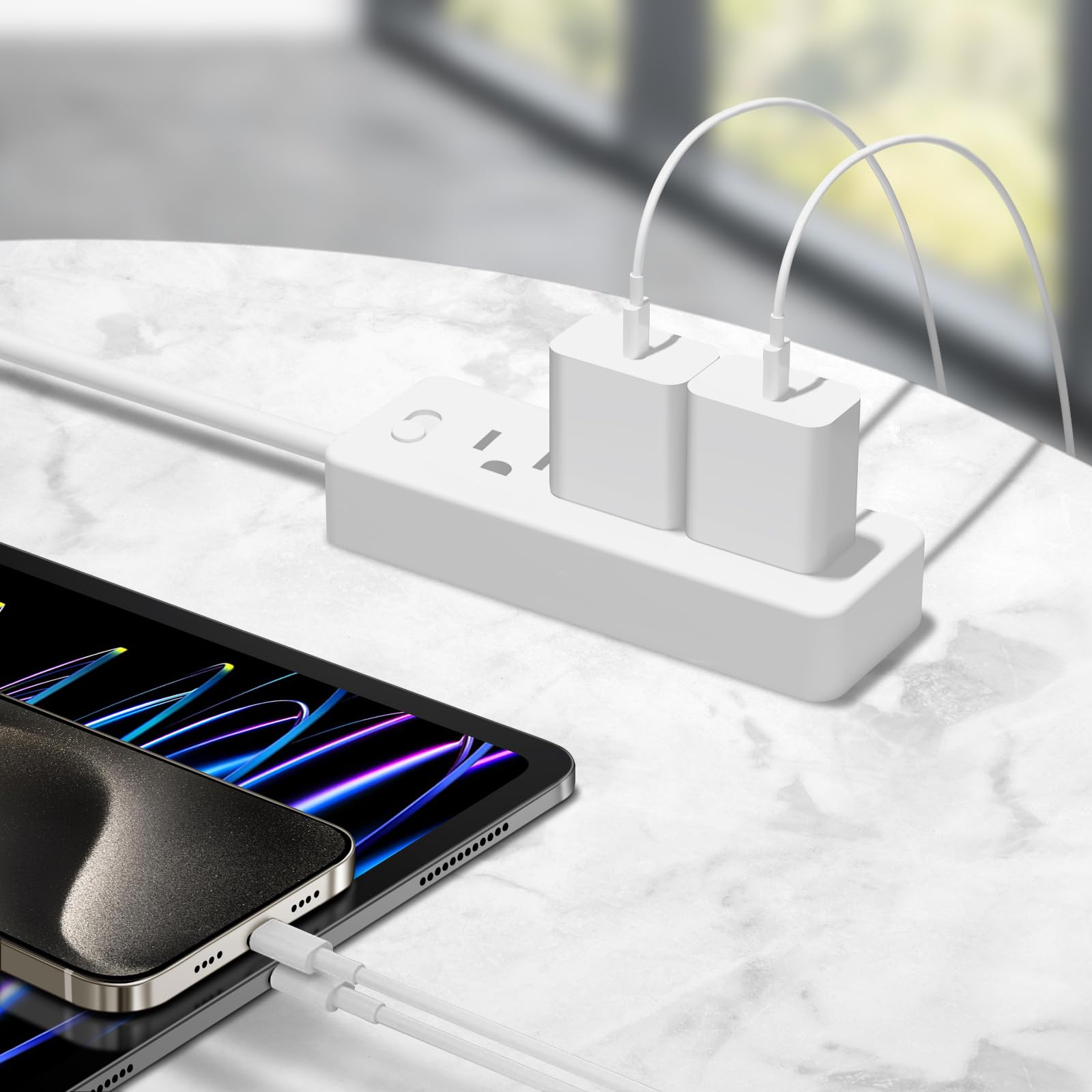 iPhone 17 16 15 Charger Fast Charging - 2 Pack 20W USB C Charger Block with 6FT Type C Cable Compatible with iPhone 17/17 Pro/17 Pro Max/Air/16/16e/15, iPad Pro, Air M3/M2/5/4, 11th/10th（White）