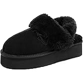 Stelle Genuine Suede Platform Slippers for Women Removable Backstrap Memory Foam Indoor Outdoor Water-Resistant