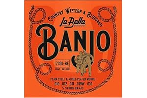 La Bella 730L-BE Light Ball-Ends Plain Steel & Nickel-Plated Wound Banjo String 10-10
